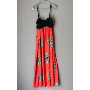 Pilka Maxi sz S petite‎ orangish red black Y2k fairy maxi dress